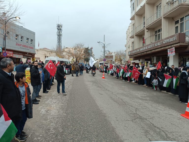 Savaşın durdurulması için ”el ele insanı zinciri” eylemi düzenlendi