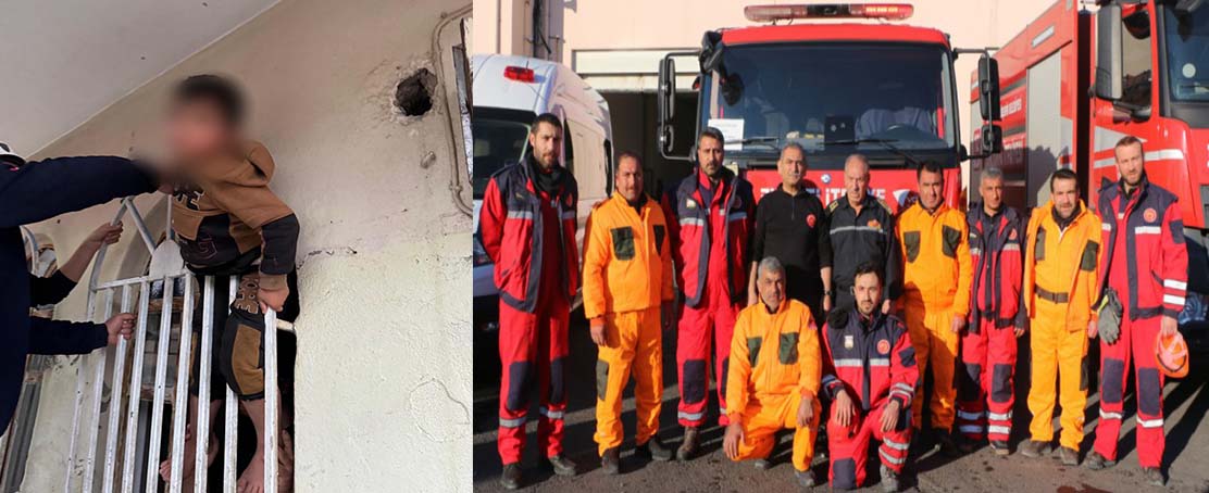 Demir Korkuluklara Sıkışan Çocuğun İmdadına İtfaiye Yetişti!