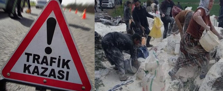 Urfa’da Un Yüklü Tır Devrildi!