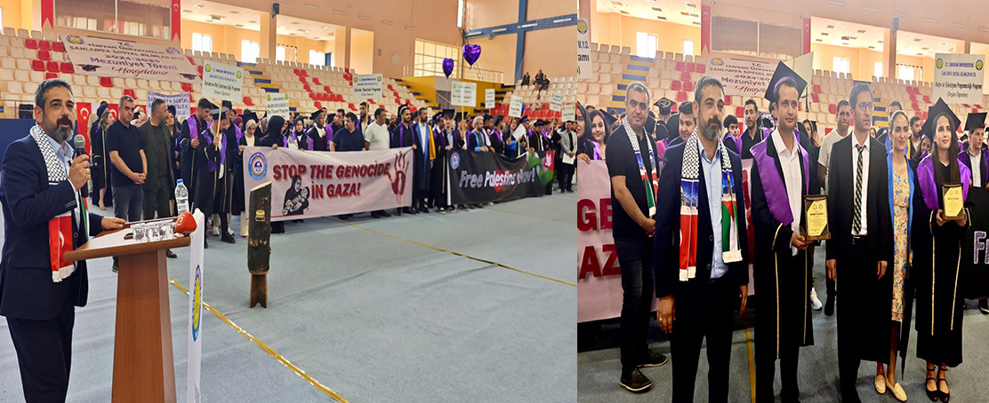 Sosyal Bilimler MYO Mezuniyet Töreninde İsrail Protestosu!