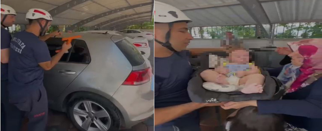 Küçük Çocuk, Araçta Mahsur Kaldı, İtfaiye Ekiplerince Kurtarıldı!