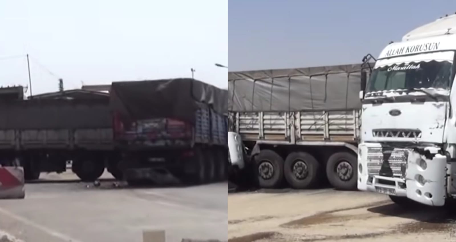 İki Kardeşin kullandığı Tır Birbirine Çarptı!