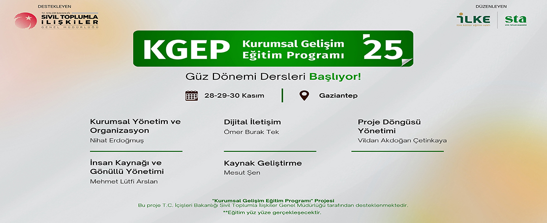 STK’lara Ücretsiz Eğitim Fırsatı: Kurumsal Gelişim Eğitim Programı Gaziantep’te Başlıyor!
