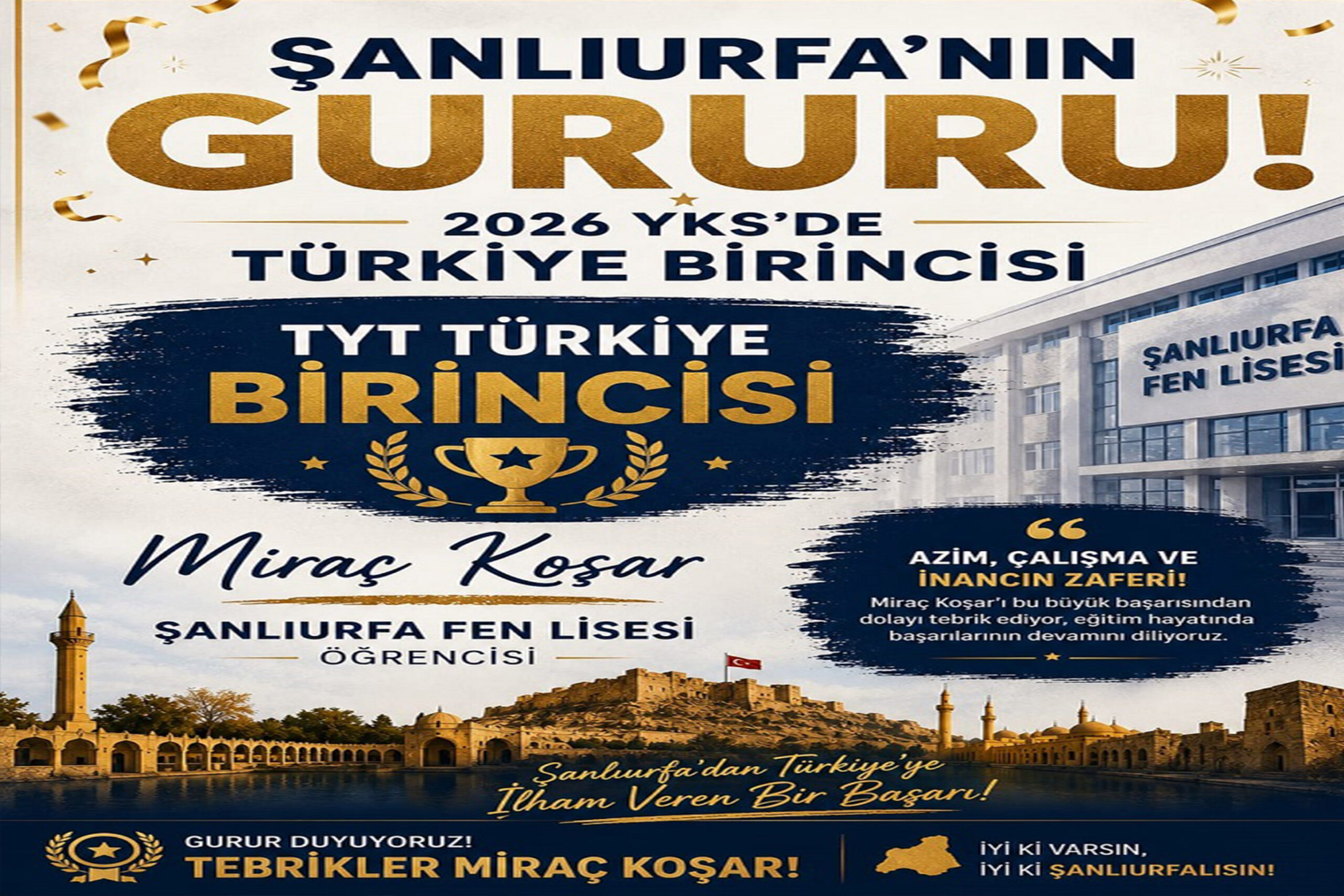 YKS Sonuçları Açıklandı Şanlıurfa’dan Türkiye Birincisi Çıktı!
